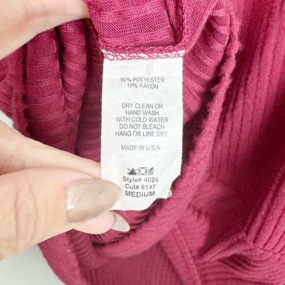 ENTRO | NEW Maroon Ribbed Backless Twist Lightweight Sweater Top Women’s Size M - Picture 9 of 10